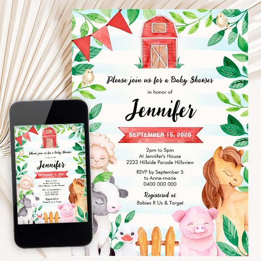 ファームアニマルズ誕生日 招待状