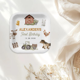 ファームアニマルズ1st誕生日パーティー ペーパープレート