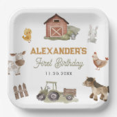 ファームアニマルズ1st誕生日パーティー ペーパープレート (正面)