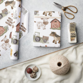 ファームアニマルズ1st誕生日パーティー ラッピングペーパー