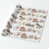 ファームアニマルズ1st誕生日パーティー ラッピングペーパー (アンロールド)