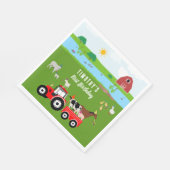 ファームアニマルズ&レッドトラクターバースデーパーティーテーマ スタンダードランチョンナプキン (角)