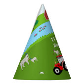 ファームアニマルズ&レッドトラクターバースデーパーティーテーマ パーティーハット (左)