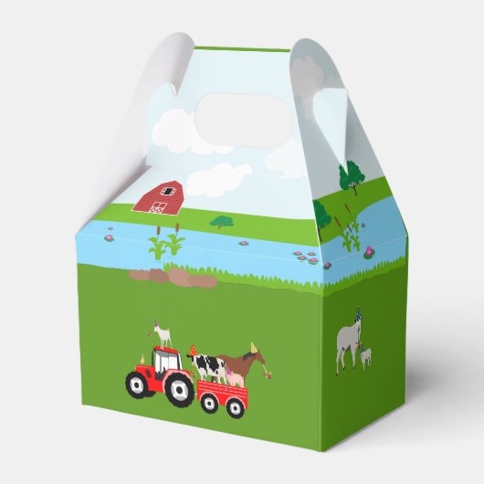 ファームアニマルズ&レッドトラクターバースデーパーティーテーマ フェイバーボックス (裏面サイド)