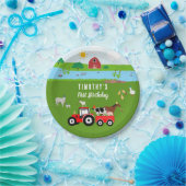 ファームアニマルズ&レッドトラクターバースデーパーティーテーマ ペーパープレート (パーティー)