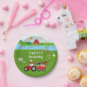 ファームアニマルズ&レッドトラクターバースデーパーティーテーマ ペーパープレート (パーティー)