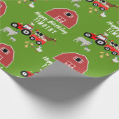 ファームアニマルズ&レッドトラクターバースデーパーティーテーマ ラッピングペーパー (角)