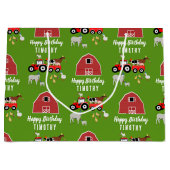 ファームアニマルズ&レッドトラクターバースデーパーティーテーマ ラージペーパーバッグ (正面)