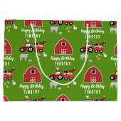 ファームアニマルズ&レッドトラクターバースデーパーティーテーマ ラージペーパーバッグ (裏面)
