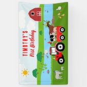 ファームアニマルズ&レッドトラクターバースデーパーティーテーマ 横断幕 (縦)