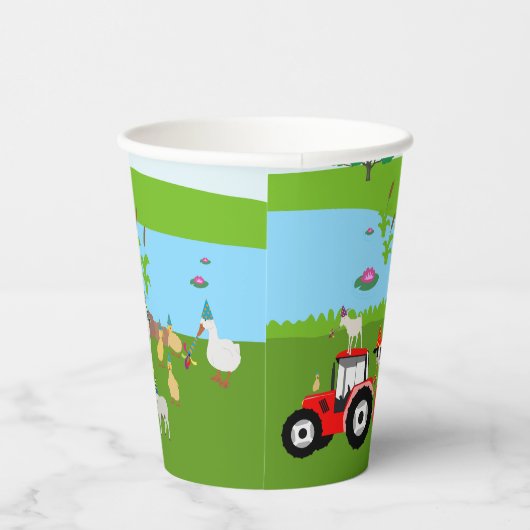 ファームアニマルズ&レッドトラクターバースデーパーティーテーマ 紙コップ (右)