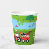 ファームアニマルズ&レッドトラクターバースデーパーティーテーマ 紙コップ (正面)