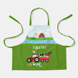 ファームアニマルズ&レッドトラクター納屋周囲の庭名前をカスタムする エプロン