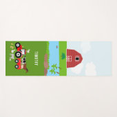 ファームアニマルズ&レッドトラクター納屋周囲の庭名前をカスタムする ヨガマット (正面(横))