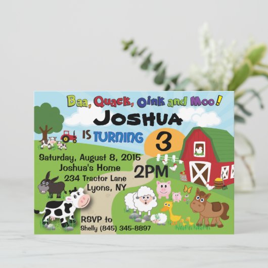 ファームアニマルチルドレン招待状 招待状 (スタンド正面)