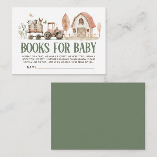 ファームアニマルトラクターバーンブックスベビー エンクロージャーカード (正面/裏面)