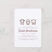 ファームアニマルドールベビーシャワー招待状 招待状 (正面/裏面)