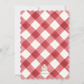 ファームアニマルバースデーパーティレッドチェック招待状 招待状 (裏面)