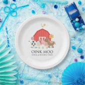 ファームアニマルバースデーパーティープレートレッドバーン ペーパープレート (パーティー)