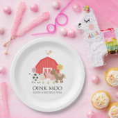 ファームアニマルバースデーパーティープレートレッドバーン ペーパープレート (パーティー)