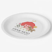 ファームアニマルバースデーパーティープレートレッドバーン ペーパープレート (アングル)