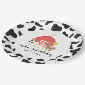 ファームアニマルバースデーパーティープレート牛プリント ペーパープレート (アングル)