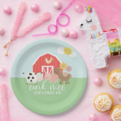 ファームアニマルバースデーパーティープレート牛馬豚 ペーパープレート (パーティー)