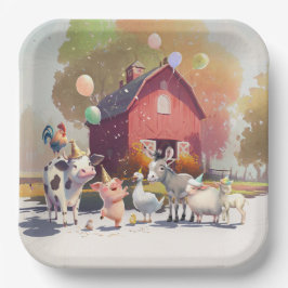 ファームアニマルバースデーパーティー紙プレート ペーパープレート