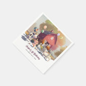 ファームアニマルバースデーパーティー紙 スタンダードカクテルナプキン (角)