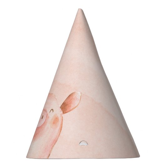 ファームアニマルバースデーパーティー豚パーティー帽子 パーティーハット (右)