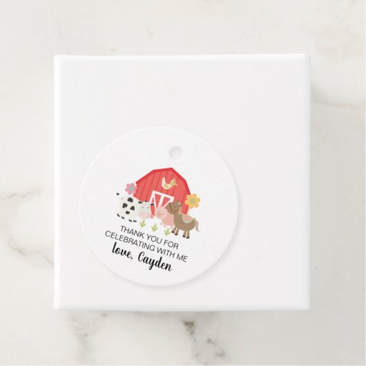 ファームアニマルバースデーパーティ感謝していユーメッセージカード フェイバータグ (インサイチュ)