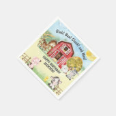 ファームアニマルバーンテーマの第2の誕生日へようこそ スタンダードカクテルナプキン (角)