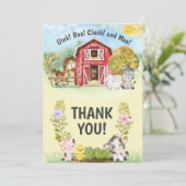 ファームアニマルバーンテーマの第2誕生日 サンキューカード (スタンド正面)