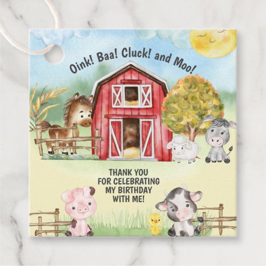 ファームアニマルバーンテーマの第2誕生日 フェイバータグ (正面)