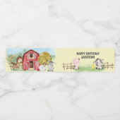 ファームアニマルバーンテーマの第2誕生日 ペットボトルラベル (シングルラベル)