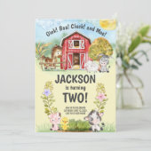 ファームアニマルバーンテーマの第2誕生日 招待状 (スタンド正面)