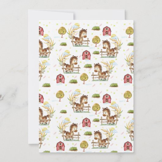 ファームアニマルバーンテーマの第2誕生日 招待状 (裏面)