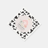 ファームアニマルピンクバーンカウープリント誕生日 スタンダードカクテルナプキン (角)