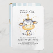 ファームアニマルファースト誕生日招待状 招待状 (正面/裏面)