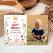 ファームアニマルフォト誕生日招待状 招待状