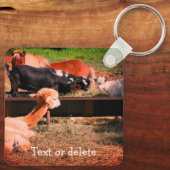 ファームアニマルフレンズパーソナライズされた自然 キーホルダー (裏面)