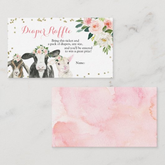 ファームアニマルフローラガールおむつラッフルエンクロージャーC エンクロージャーカード (正面/裏面)