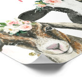 ファームアニマルフローラガールベビーシャワーゲストブック ポスター (角)