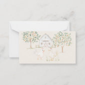 ファームアニマルメドウフレンズベビーディスプレイシャワー ノートカード (裏面)