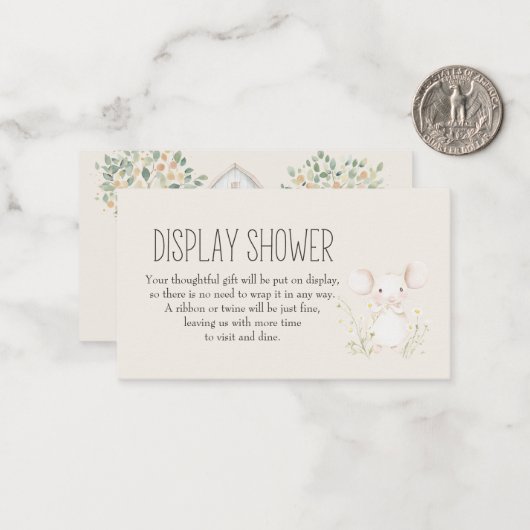 ファームアニマルメドウフレンズベビーディスプレイシャワー ノートカード (正面/裏面インサイチュ)