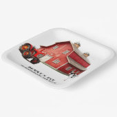 ファームアニマルレッドバーントラクター1st.誕生日パーティー ペーパープレート (傾斜あり)