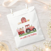 ファームアニマルレッドボーイ納屋周囲の庭誕生日パーティー フェイバーバッグ (クリップ留めされた状態)