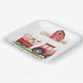 ファームアニマルレッドボーイ納屋周囲の庭誕生日パーティー ペーパープレート (傾斜あり)