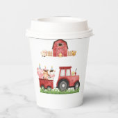 ファームアニマルレッドボーイ納屋周囲の庭誕生日パーティー 紙コップ (裏面)