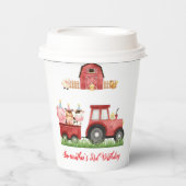 ファームアニマルレッドボーイ納屋周囲の庭誕生日パーティー 紙コップ (正面)